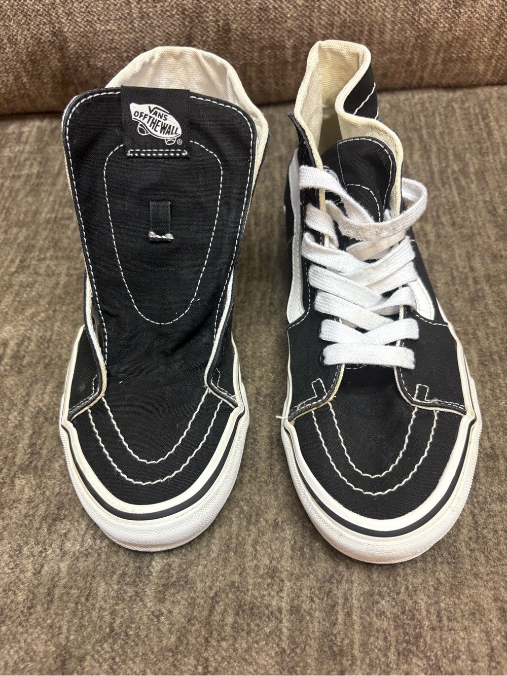 Vans Black & White High-Top Skate Sneakers